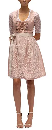 Dirndl Set Horen 2tlg.Trachtenkleid Rosa geblümt 545GT (34)