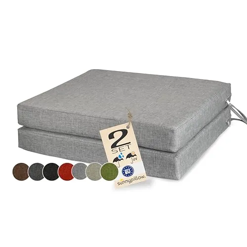 sunnypillow 2er Set Stuhlkissen 50 x 50 cm in grau von sunnypillow