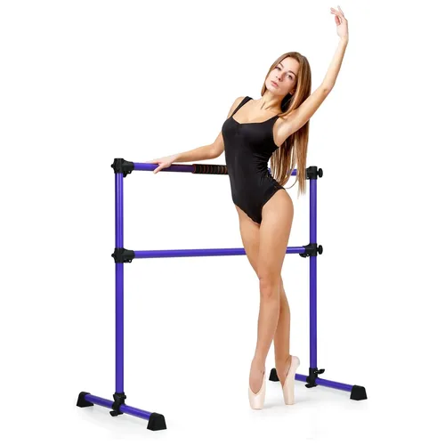 COSTWAY Höhenverstellbare Ballettstange freistehend - Die stabile Ballettstange aus Eisen ist höhenverstellbar von 20 bis 119 cm, ideal für Kinder und Erwachsene. Mit rutschfesten Füßen sorgt sie für Sicherheit beim Training und lässt sich leicht transportieren und verstauen.
