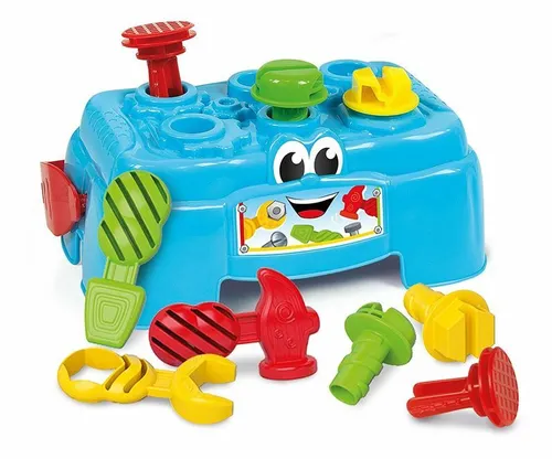Clementoni Baby Werkbank - Motorik-Spielzeug aus 100% recyceltem Material, fördert Sinne und Hand-Augen-Koordination für Kinder ab 10 Monaten