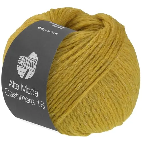 LANA GROSSA Alta Moda Cashmere 16 | Feinste 16 Mikron Merinowolle mit Kaschmiranteil | Handstrickgarn aus 78% Schurwolle (Merino) 12% Kaschmir & 10% Polyamid (Nylon) | 50g zum Stricken | 110mFB 82