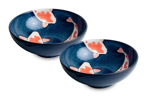 Koi-Bowls- ASIATICA | Hochwertige Ramen Bowl aus Porzellan - Schüsselsets aus traditionell in Japan hergestelltem Porzellan, ideal für Reis, Nudeln und Suppen. Genießen Sie asiatische Kunstfertigkeit in Ihrer Küche mit diesen eleganten und zeitlosen Schalen.