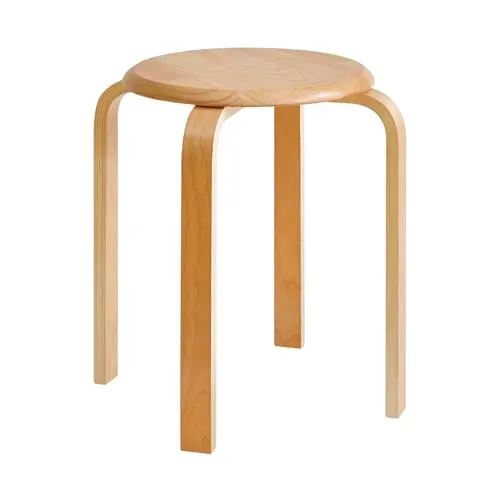 IBUYKE Stapelhocker aus Massivholz - Moderner Hocker für Esszimmer - Stilvolle Hocker aus umweltfreundlichem Massivholz, stabil und langlebig. Ideal für kleine Räume, stapelbar und leicht zu reinigen.