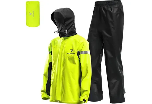 Regenanzug Herren Motorrad Gelb M – Wasserdicht & Reflektierend - Hochwertiger Regenanzug für Herren in Gelb, Größe M. Er schützt vor Regen und sorgt mit reflektierenden Streifen für Sichtbarkeit. Verstellbare Klebebänder und elastischer Bund bieten optimalen Tragekomfort und Halt.