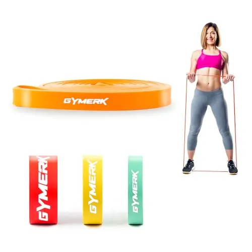 GYMERK Resistance Bands, Naturlatex Widerstandsbänder Krafttraining, Fitnessbänder für Yoga, Pilates, Physiotherapie für Männer und Frauen