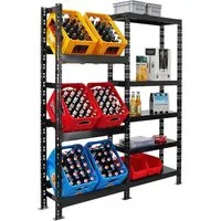 PROREGAL® Getränkekistenregal GARDASEE 180x160x30cm - Standregal für 6 Getränkekisten und 5 verstellbare Böden, robust aus Stahl mit 150 kg Traglast pro Ebene, ideal für Garage oder Aufenthaltsraum, schnelle Montage in 20-25 Minuten.