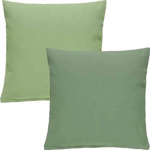 REDBEST Kissenhülle Tulsa 2er-Pack Baumwolle Pistazie/Salbei Größe 40x40 cm