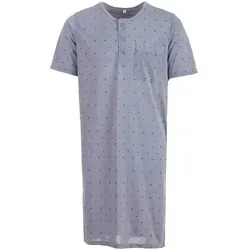 Lucky Nachthemd Nachthemd Kurzarm - Raute Punkt grau XXL