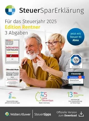 SteuerSparErklärung 2026 für Rentner (Steuerjahr 2025)