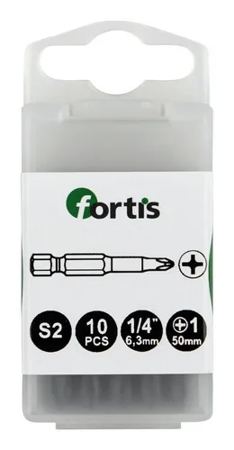 fortis Kreuzschlitz-Bit, 10 Stück, 1/4