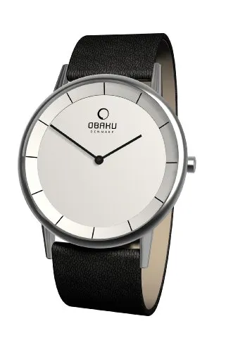 Obaku Denmark Unisex Armbanduhr - Design by Christian Mikkelsen - Armbanduhren für Unisex, mit elegantem Echtlederband und wasserdichtem Gehäuse, ideal für jeden Anlass.