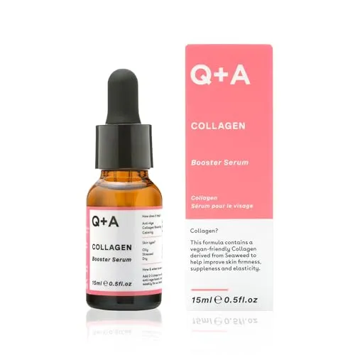 Q+A Collagen Booster Serum (15ml), Collagen Gesichtsserum, Hautpflege mit Algenextrakten, glättet, aufpolstert & hydratisiert, vegan & tierversuchsfrei, für alle Hauttypen