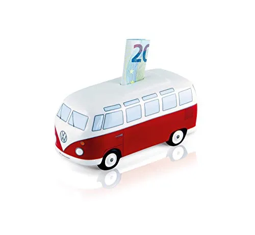 VW T1 Bulli Sparbüchse im Samba Design - Spardose für Kinder im T1 Bulli Samba Design, detailgetreu und multifunktional – ideal zum Sammeln von Münzen und Geldscheinen.