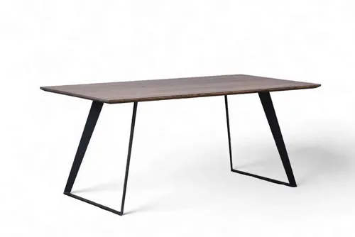 OTTO home Esstisch Talwiese Küchentisch, U-Form Metallgestell, Wildeiche massiv geölt, Baum Kante oder Schweizer Kante, erhältlich in 3 Größen und 2 Farben