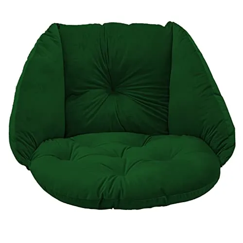 SuperKissen24. Kissen für Hängesessel, Hängestuhl - Runde Sitzkissen mit Silikonfaser - Kissen für Hängeschaukel aus Samtstoff - Hängesitz - Indoor & Outdoor - Dekokissen für Allergiker - Grün