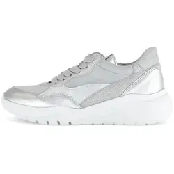 Gabor Leder-Sneakers in Silber - 39 - Sneaker mit metallisch glänzenden Elementen, herausnehmbarer Decksohle und verstärkter Kappe für optimalen Tragekomfort und Stil.