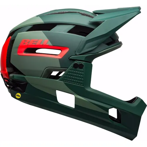 BELL Herren Super Air R MIPS Fahrradhelm MTB, Matte/Gloss Green/Infrared