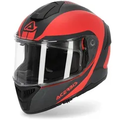 Acerbis Krapon Helm XL schwarz-rot - Motorradhelm aus Verbundfaser, leicht und bequem mit verstellbarem, kratzfestem Visier und integriertem Sonnenvisier für optimalen Fahrkomfort.