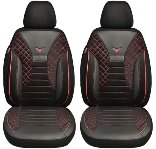 BREMER SITZBEZÜGE für BMW 3er F30 & F31 (2011-2019) – 2-tlg. Set in Schwarz mit roter Naht - Hochwertige Schonbezüge für BMW 3er F30 & F31, bestehend aus strapazierfähigem Mikrofaser-Velours. Einfache Montage, rutschfest und geeignet für Sitzheizung – perfekter Schutz für Ihre Autositze!