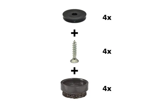 WAGNER design yourself Klick-Gleiter QuickClick® Möbelgleiter, Stuhlgleiter, Filzgleiter I 4er-Set zum Anschrauben I 4x Basis+Schraube+Gleiteinsatz austauschbar - Filz robust NATURAL - Durchmesser Ø 17, 20, 25, 30, 40. 50 mm - Made in DE