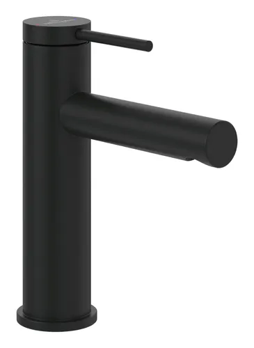 Villeroy & Boch Loop & Friends Einhebel-Waschtischarmatur - Matt Black - Elegante Waschtischarmatur mit Zugstangen-Ablaufgarnitur, ideal für modernes Badezimmerdesign und einfache Bedienung.