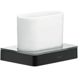 Axor Universal abgerundet Zahnputzbecher - Mattschwarz - Zahnputzbehälter aus mattschwarzem Material, elegant und modern für stilvolle Badezimmergestaltung.