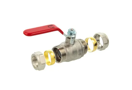 tecuro Kugelhahn mit Klemmringverschraubung für Cu-Rohr Ø 15-18-22-28 mm