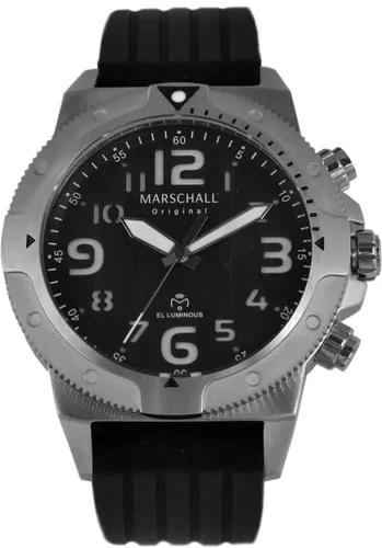 Marschall Original Taucheruhr Ilumino Acero Negro Armbanduhr Funkuhr