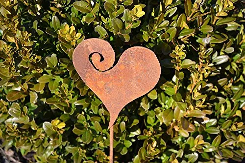 Unbekannt Herz auf Stab Gartenstecker Metall Rost Edelrost Rostfigur Deko Dekoration Deko-Idee Dekoherz Rostdeko Gartendeko Geschenk-Idee Geschenk