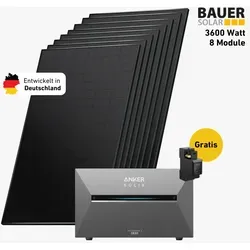 Balkonstrom Balkonkraftwerk 3600W mit Speicher – Anker 3 Pro Komplettset - Balkonkraftwerk mit 3600W und bifazialen Modulen für bis zu 30% Mehrertrag. Inklusive Anker SOLIX Solarbank 3 E2700 Pro mit 2,7 kWh Kapazität und smarter Energiesteuerung per App. Made in Germany für höchste Qualität.