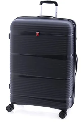 Gladiator 0800 4 Rollen Trolley 76 cm schwarz - Koffer mit Dehnfalte für zusätzliches Packvolumen, ideal für lange Reisen und flexibles Reisen.