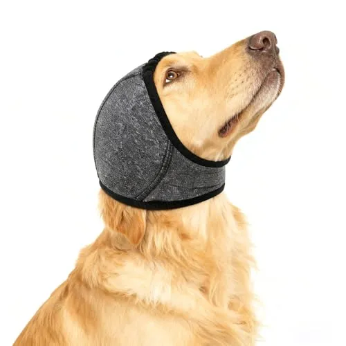 XFSRG Ohrenschutz Hund Geräuschreduzierung und Schutz Weiches Bequemes Verstellbare Haustiere Ohrenschützer für Angstlinderung Beruhigung(Grau/M)