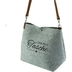 Umhängetasche mit Stickerei aus Filz