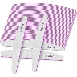 Nagelfeilen Set 25 Stück 180/240 Grit für Naturnägel - Professionelles Nagelfeilen-Set mit 25 doppelseitigen Feilen für perfekte Maniküre und Pediküre. Ideal für sanftes Polieren von Naturnägeln, langlebig und vielseitig einsetzbar für alle.