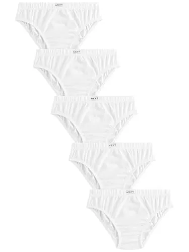 NEXT Jungen Unterhosen mit Print aus 100% Baumwolle, 5er-Pack Weiß 146-152