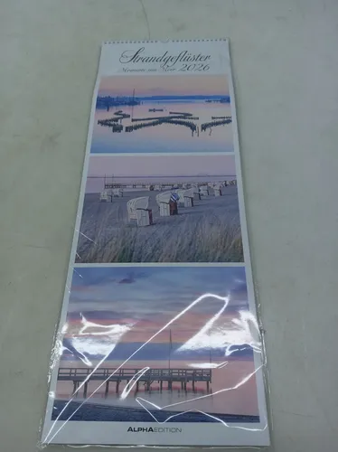 Alpha Edition Strandgefluester Momente am Meer 2026 XXL-Streifenkalender 25×69cm
