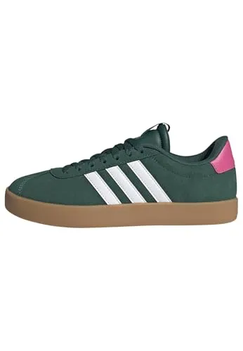 Adidas VL Court 3.0 Damen - grün - Sneaker mit weichem Leder-Obermaterial und vulkanisierter Außensohle im Skate-Style, ideal für einen lässigen Look und den ganzen Tag Komfort.