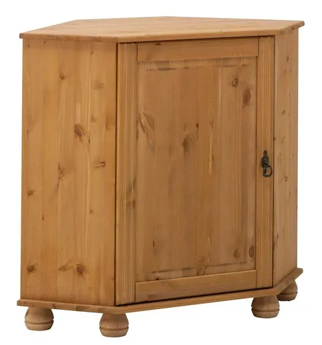 Home affaire Kommode Finca, Eckkommode beige - Kommode im Landhaus-Stil aus FSC®-zertifizierter massiver Kiefer, mit verstellbarem Einlegeboden und stilvollen Metallgriffen – ideal für eine gemütliche Wohnatmosphäre.