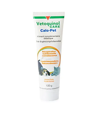 Vetoquinol Calo PET Gel 120g - Diät-Ergänzungsfuttermittel mit Grünlippmuschel, ideal zur Unterstützung der Gelenkgesundheit von Haustieren.