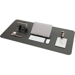 Schreibtischunterlage Mauspad Leder Wildleder Dunkelgrau 100x50 cm - Elegante Schreibtischunterlage aus hochwertigem Wildleder in Dunkelgrau. Mit großzügiger Fläche für Laptop, Maus und Tastatur und rutschfester Rückseite sorgt sie für einen stilvollen und funktionalen Arbeitsplatz.