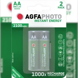 Akku NiMH Mignon AA HR06 1.2V 2100mAh - AgfaPhoto Pre-Charged, langlebig und sofort einsatzbereit im praktischen 2-Pack