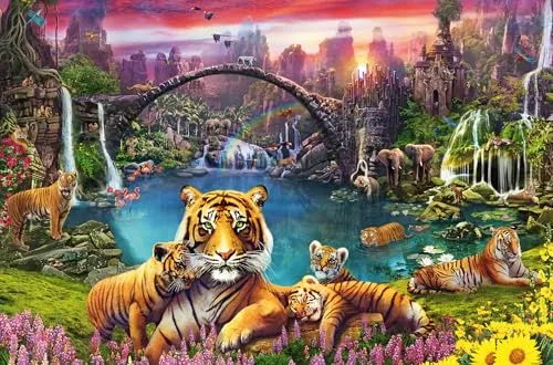 Ravensburger Puzzle 16719 - Tiger in paradiesischer Lagune - Klassisches 3000 Teile Puzzle für Erwachsene und Kinder ab 14 Jahren, ideal für entspannende Stunden und kreative Wanddekoration.