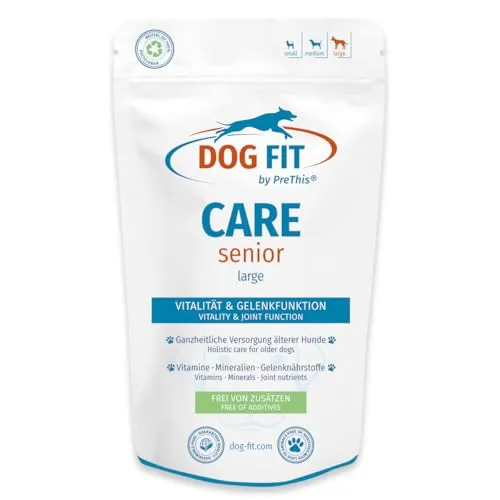 DOG FIT by PreThis® Care Senior für ältere Hunde - Gelenk- & Knochenschutz für Hunde, unterstützt Mobilität und Vitalität im Alter mit hochwertigen Mikronährstoffen, ohne unerwünschte Zusätze.