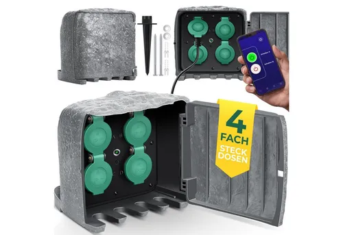 KESSER Gartensteckdose Steinoptik mit WiFi-Funktion