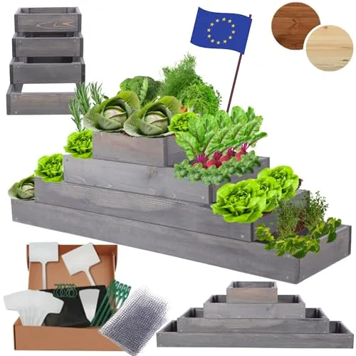 Modo24 Hochbeet Holz, höhenverstellbar für Garten und Balkon - Flexibles Holz-Hochbeet aus FSC-zertifiziertem Kiefernholz – ideal für Gemüse und Kräuter. Witterungsbeständig, ergonomisch und in verschiedenen Größen und Farben erhältlich. Perfekt für jeden Gärtner!