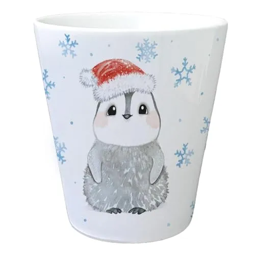 speecheese Pinguin mit Weihnachtsmütze Blumentopf EIN dekorativer Pflanzentopf für die Fensterbank Blumentopf Topf Keramik Weihnachten