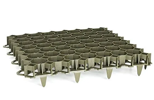 Rasengitter 49x49x4cm - Ideal für Parkplatz und Rasen - Bodenverstärkung aus 100% recyceltem Material, TÜV geprüft und befahrbar von Feuerwehrfahrzeugen. Einfaches Verlegen dank geringem Gewicht und praktischem Hakensystem.