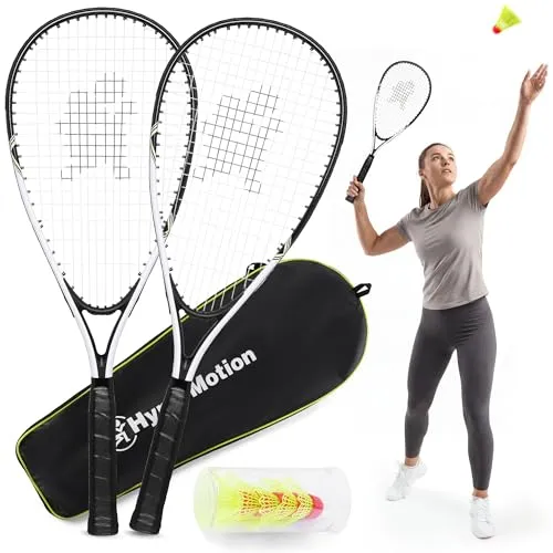 Badminton-Set für 2 Spieler – Aluminiumschläger und 5 Federbälle im praktischen Set