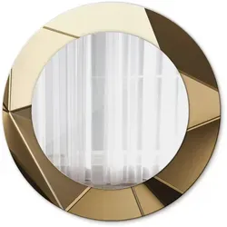 Tulup Wandspiegel Beige, Rund 50 cm – Modernes Design - Stilvoller runder Wandspiegel mit einzigartigem Print-Design, perfekt für Bad oder Wohnzimmer. Hergestellt aus langlebigem Spiegelglas, bringt er Licht in jeden Raum und setzt dekorative Akzente.