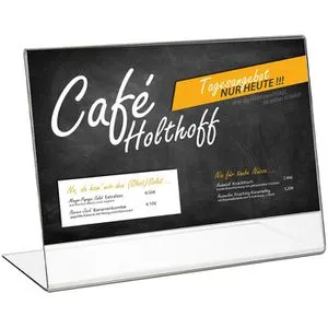 HMF Tischaufsteller 46933, A5 quer, aus Acryl, L-Form, einseitig